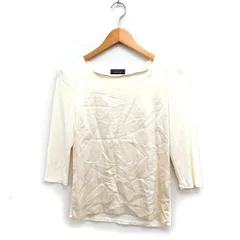 バーニーズニューヨーク BARNEYS NEW YORK Vネック カットソー Tシャツ 七分袖 無地 コットン 綿 38 アイボリー 白 /FT9のサムネイル