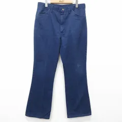 W35/古着 ラングラー パンツ メンズ 80s ブーツカット フレア タロン 紺 ネイビー spe 25may14 中古 ボトムス ロング