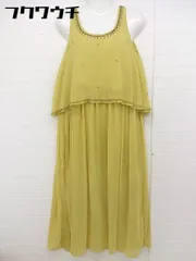 ◇ w closet ダブルクローゼット 装飾 ビジュー ノースリーブ 膝下丈 ワンピース サイズ M マスタード系 レディース  【中古】 【1107230006013】のサムネイル