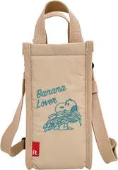 ROOTOTE (ルートート) サーモキーパー.ボトル.ピーナッツ-9B スヌーピー 保冷バッグ 洗える ボトルケース ボトルホルダー 水筒 簡易保冷 ピーナッツ 刺繍 おしゃれ かわいい おすすめ ショルダー トートバッグ レディース (バナナ)