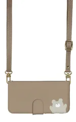 iPhone 16 Pro ケース 手帳型 アイフォン16プロ スマホケース スマホショルダー レザー ストラップ クマ テディベア  かわいい 調節可能 130cm  カラー02