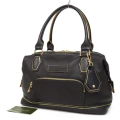 oe25060 新品同様 極美品 LONGCHAMP ロンシャン ゴールドライン 本革 ソフト レザー ゴールド金具 ラウンドジップ 底鋲 トートバッグ ハンドバッグ ミニボストンバッグ ドクターズバッグ 黒 ブラック フランス製　レディース