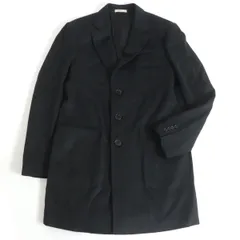 未使用品□2017年製 アルマーニコレツィオーニ T LINE 無地 ウール×カシミヤ チェスターコート/ロングコート 黒 50 ブルガリア製 正規品のサムネイル