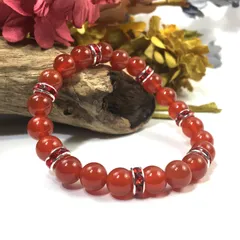 パワーストーン ブレスレット 赤瑪瑙 天然石ブレス （レッド）レディース 女性  数珠ブレス 開運 プレゼント ギフト [20]