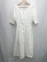 ◇ ⊂ OLIVE des OLIVE オリーブ デ オリーブ 半袖 ロング ワンピース サイズF ホワイト レディース E  【1501160049414】