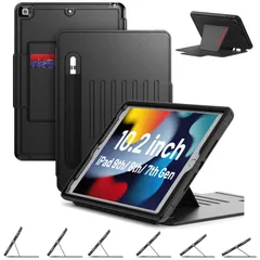 【新着商品】iPad iPad 10.2インチ ケース ケース ペンホルダー付き オートスリープ 耐衝撃 カード収納 磁気スタンド 全面保護 iPad 6段階角度調節 第9/8/7世代 9世代/8世代/7世代 ケース （2021/2020/2019） Time