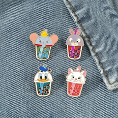 ★輸入雑貨★ディズニーキャラクター　タピオカドリンク　ピンバッチ個セット