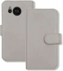 【訳アリ】AQUOS sense7 plus ケース アクオスセンス7プラス 対応 手帳型 スマホ ケース ソフト スムース PUレザー (カバー色ライトグレー) くすみ ニュアンスカラー シンプル おしゃれ かわいい カード収納 フリップ