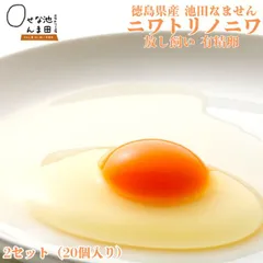 【 徳島県産 池田なません 】 ニワトリノニワ  有精卵 生たまご 2パック（20個入り）「 送料無料 」【 たまごかけご飯 が最高 】「 ギフト 高級卵 有精卵 マヨネーズ 新鮮 濃厚 卵焼き たまご 生卵 生卵新装版 生たまご ゆでたまご 玉子 家庭用 鶏