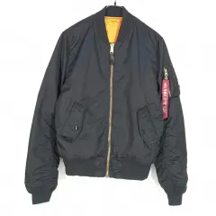ALPHA INDUSTRIES(アルファ インダストリーズ) メンズ リバーシブル MA-1ジャンパー 黒 S （ HU35183 ）