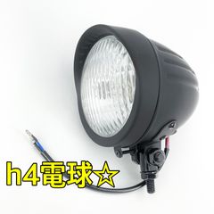ワイケーショップ ブラック☆4.5インチ ベーツライト Ｈ4 ヘッドライト チョッパー ボバー バイク　ykshopb