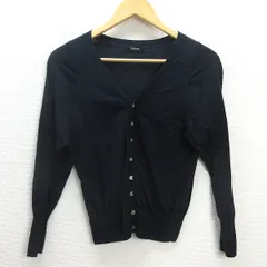 G■ズッカ/ZUCCA コットンニットカーディガン【M】黒/LADIES/71【中古】■