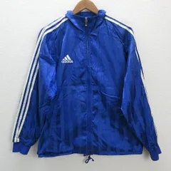 k■90s■アディダス/adidas パフォーマンスロゴ トレーニングジャケット/シャカシャカJKT【L】青/MENS■101【中古】