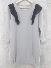 ◇ LIMITLESS LUXURY リミットレス ラグジュアリー 七分袖 ミニ ワンピース グレー ブラック *  【1002799406079】