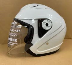 【新品未使用】ダブルレンズジェットヘルメット　パールホワイト