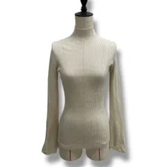 UNIQLO Mame Kurogouch ユニクロ マメクロゴウチ 3Dリブハイネックセーター ニット セーター ハイネック 251-447452 アクリル ナイロン 袖口フレア リブ コラボ オフホワイト 2022年製 ゴーゴー古着久喜倉庫店 No.35