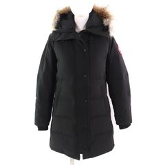 良品△CANADA GOOSE カナダグース 3802LA SHELBURNE PARKA シェルバーンパーカ ロゴワッペン ファー・フード付き ダウンコート ブラック S 正規品 レディース
