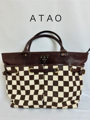 極美品】 ATAO アタオ レディ 帆布＆牛革 A4サイズ対応 トートバッグ 