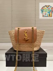 【今日WTO】YSL サンローラン 藪編みバッグ 夏のリゾートに最適、ギフトボックス付き-WTO輸入2-IZT78