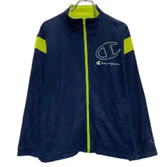 Champion フリースジャケット キッズ 160～ ネイビー イエロー チャンピオン ジップアップ アウトドア 古着卸 アメリカ仕入 a612-5175