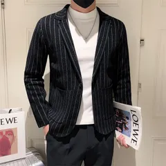 テーラードジャケット メンズ ストライプ おしゃれ ブレザー カジュアル ジャケット 紳士用 ライトアウター 通勤 dsjdD303