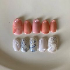現品 ネイルチップ ニュアンス 韓国 大人 ラメ シンプル つぶつぶ ピンク 春  一癖 きれいめ