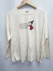 ◇ Θ NUEVO BLANCA ムーミン ミー 長袖 Tシャツ カットソー サイズＭ アイボリー系 レディース E  【1506110000125】
