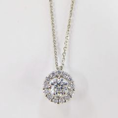 k18PGハート&キューピッドダイヤモンドネックレストップ 輝き ほぼ未 