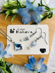 ネックレス　ピアス　セット　色絵4