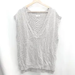 ◇ ⊂ a.v.v アー・ヴェ・ヴェ コットン系 ノースリーブ ニットベスト サイズL グレー レディース E  【1410100037469】