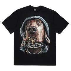 [Four leaf] アニマルパンク ロック Tシャツ メンズ レディース 半袖 ユニセックス 犬 ヒップホップ デザイン プリント 綿100% ストリート おもしろ カジュアル 黒 (JP, アルファベット, 2XL, ブラック) [ブラック] [2XL]