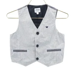 アルマーニジュニア ストライプ柄 ジレベスト 4A ホワイト 他 ARMANI JUNIOR キッズ