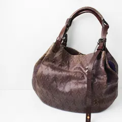 HENRY BEGUELIN エンリーベグリン オミノ型押し レザートートバッグ /ブラウン系 ワンショルダー BAG【2400013303163】のサムネイル