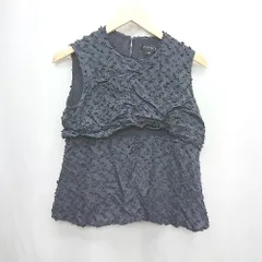 ◇ ⊂ JILLSTUART バックボタン　花柄　フェミニン　夏向け ノースリーブ ブラウス サイズM ネイビー系 レディース E  【1504210010525】のサムネイル