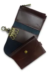 [Harewith] キーケース メンズ 本革 小銭入れ付き 【 雑誌掲載/日本ブランド】 スマートキー対応 カードケース 車キーケース (ダークブラウン) [ダークブラウン]