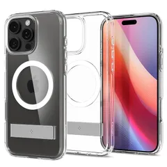 【コンパクトなスタンド付き】Spigen iPhone 16 Pro Max ケース MagSafe対応 クリア スタンド付き ストラップホール 米軍MIL規格 ウルトラ・ハイブリッドS・マグフィット ACS08009 (クリスタル・クリア) 1