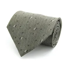 レノマ ブランド ネクタイ パネル柄 幾何学模様 シルク メンズ グレー renoma 【中古】