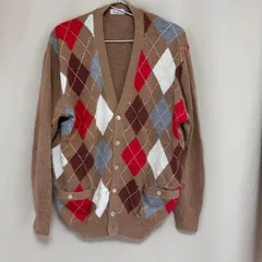 パパス Papas アーガイル ニット カーディガン