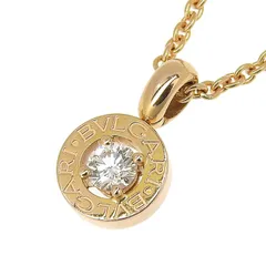 BVLGARI ブルガリ ブルガリブルガリ 1P ダイヤ ネックレス K18PG 750 ピンクゴールド ダイヤモンド 38.5cm アジャスター付 首飾り アクセサリー レディース 送料無料 240101807002 ★
