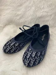 目の前が海様専用ページ　美品 DIOR クリスチャン ディオール 2021ss バレエシューズ フラットシューズ オブリーク PAWNSHOPRiZ  パウンショップリズのサムネイル