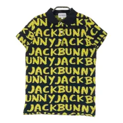 サイズ：1 JACK BUNNY ジャックバニー  半袖ポロシャツ ロゴ 総柄 ブラック系 [240101482047] ゴルフウェア レディース ストスト