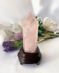 【一点物】【天然石】ローズクォーツ六角柱 ポイント