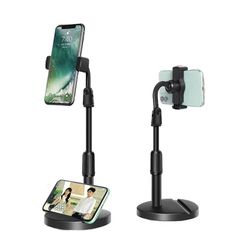 伸縮式iPhoneスマートフォンスタンド スマートフォンデスクトップライブスタンド 楽々昇降スタンド 撮影ホルダー 折りたたみ式 滑り止め