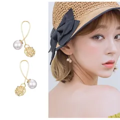 ピアス レディース 2WAY パール キャッチ ピアス 揺れる イヤリング アレルギー対応 ポイント消化 18金 大人 可愛い 揺れる