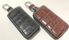 スマートキーケース type7｜クロコ柄 本革風 合皮 おしゃれ メンズ レディース 汎用 トヨタ/ホンダ/スズキ/ダイハツ/日産 キーレス・インテリジェントキー対応