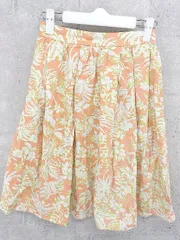 ◇ KBF アーバンリサーチ 総柄 膝丈 ギャザー スカート サイズF オレンジ ホワイト レディース 【中古】 【1002801004095】