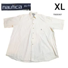 90s 小文字タグnautica 古着無地半袖シャツ XL パステルイエロー