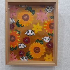 ハッピーあっぷるちゃん　油絵　画家　小楠アキコ作品　20×20cm　キャンバス ハッピーあっぷるちゃん油絵画家小楠アキコ作品20×20cmキャンバス