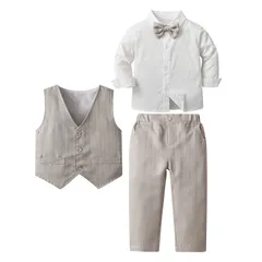 子供服 キッズ フォーマル スーツ ブレザー 男の子 ベビー服 3点セット ベスト シャツ パンツ 卒園式 入園式 七五三 お宮参り タキシード風 結婚式 入学式 80 90 100 110 120 130 140cm