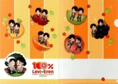 【中古】同人アクセサリー・小物系 【進撃の巨人】A4クリアファイル(オレンジ) エレン・イェーガー＆リヴァイ 100%リヴァエレ/EggBeer